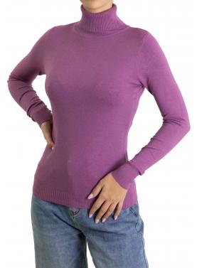 Maglia collo alto tinta unita 